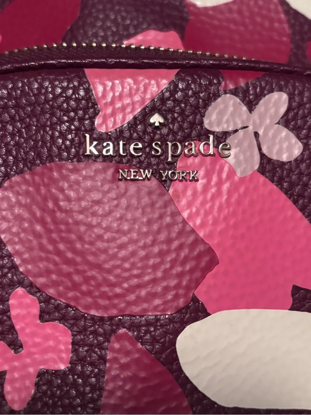 kate spade burgundy floral mini backpack and wallet set